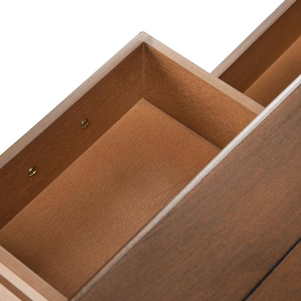 Primrose Warm Brown 3-Drawer Console Table with Open Shelf