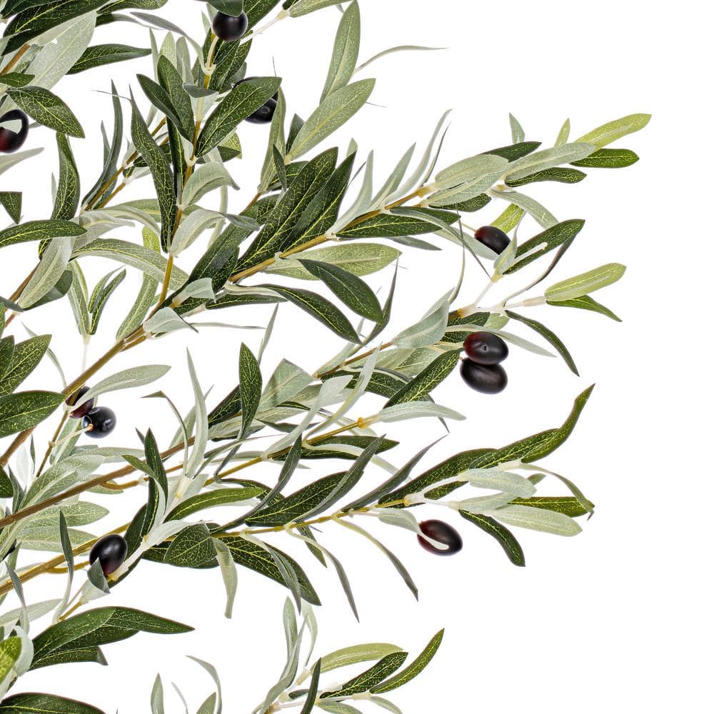 Lush Lifelike Potted Olive Tree with 56 Olives - 63" Height