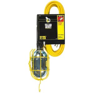 75-Watt 25 ft. 16/3 SJT Incandescent Portable Guarded Trouble Work Light with Dual Hanging Hooks