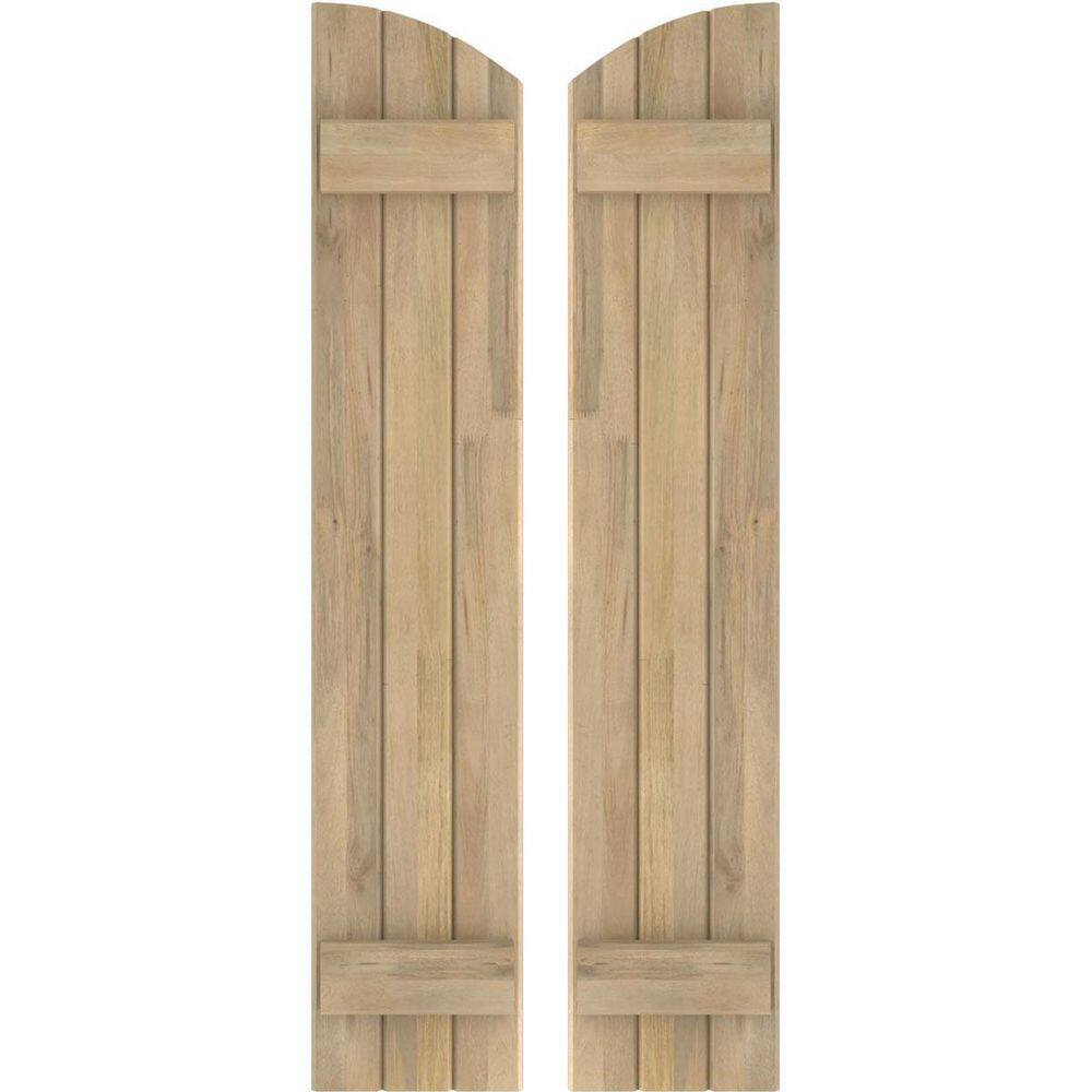 10-1/2 in. W x 43 in. H Americraft Exterior Real Wood Joined Board and Batten Shutters Elliptical Top Unfinished price history on PriceWatchPro