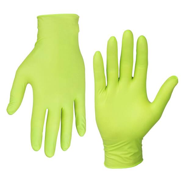 Flexzilla Large 6 mil ZillaGreen Powder-Free Heavy Duty Nitrile Disposable Gloves, Latex-Free, Exam Grade, (50-Pairs)