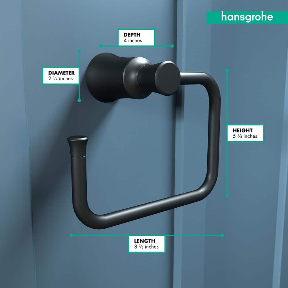 Matte Black Wall Mounted Zinc Towel Ring