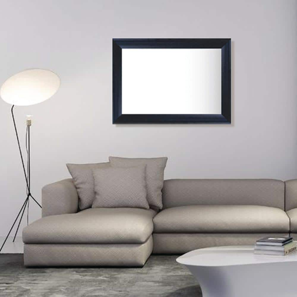 Large Rectangle Black Mate Hooks Contemporary Mirror (42 in. H x 30 in ...