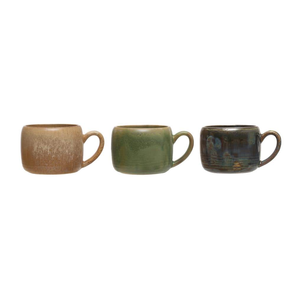 Darware Enamel Camping Coffee Mugs (Set of 4, 16oz, Green); Metal