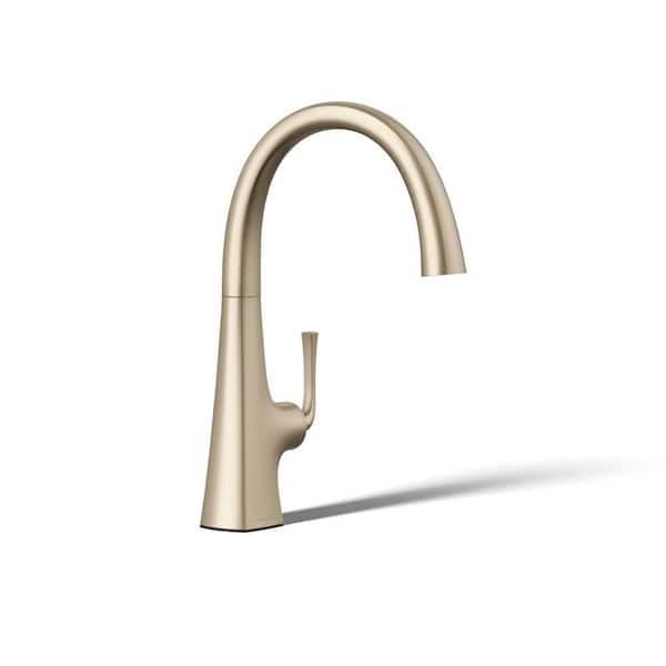 Graze Single Handle Bar Faucet In Vibrant Brushed Bronze