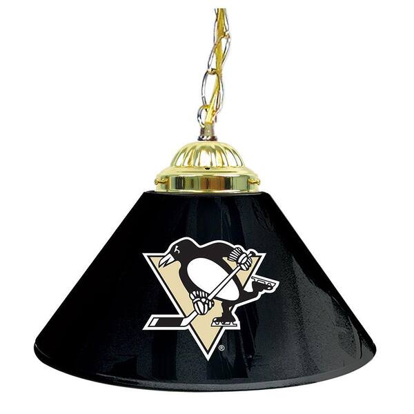 Trademark NHL Pittsburgh Penguins 14 in. Single Shade Stainless Steel Hanging Lamp