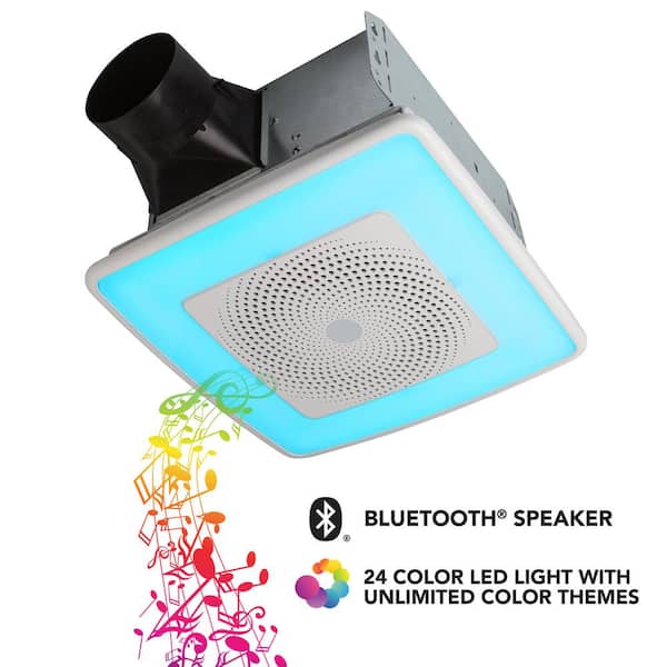 Broan Nutone Chromacomfort 110 Cfm, 110 Cfm Bathroom Fan With Light And Speaker