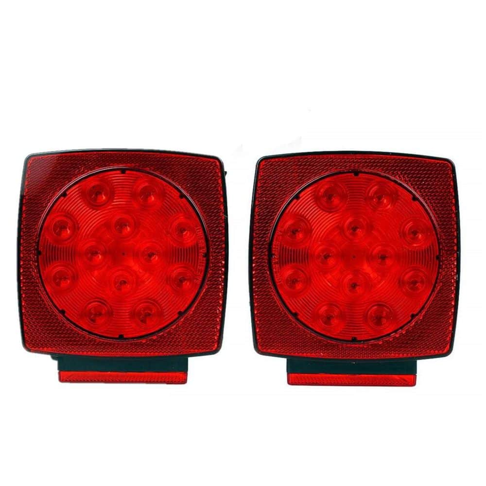 12-Volt Submersible Square LED Trailer Light Red/White Stop Turn Tail License Brake Light for Trailer Trucks, Marine, RV price history on PriceWatchPro