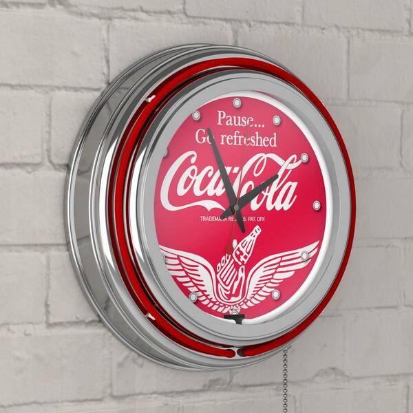 Trademark Global 14 in. Coca-Cola Wings Neon Wall Clock coke-1400