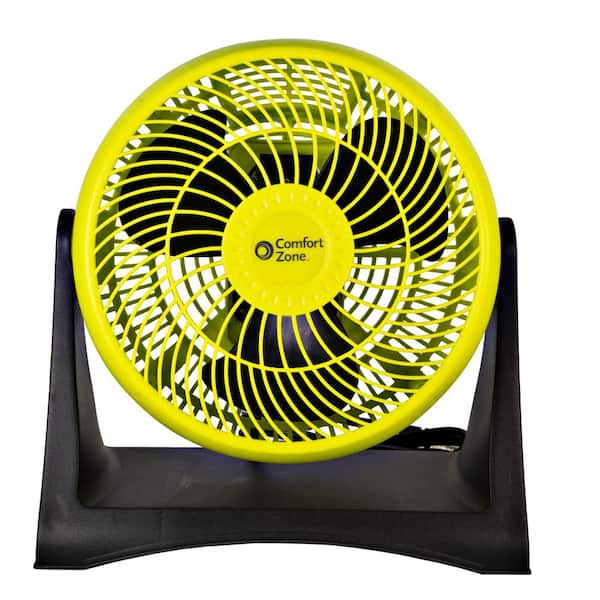 Comfort Zone 8 in. 3-Speed Turbo Desk Fan with Adjustable Head in Lime