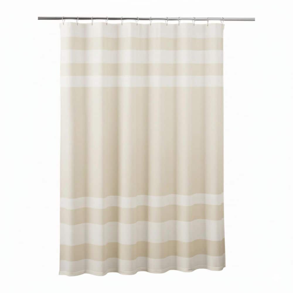 UPC 022164478006 product image for Spa Waffle 72 in. W x 84 in. L Polyester Shower Curtain with 3M Treatment in Cre | upcitemdb.com
