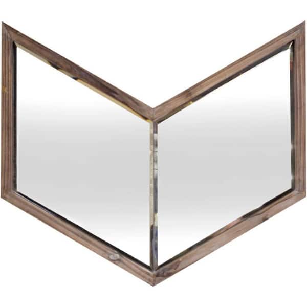 HomeRoots 25.98 in. W x 22.51 in. H Wood Brown Wood Decorative Mirror