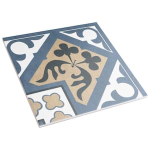Majestic Orleans Angulo Blue 9-3/4 in. x 9-3/4 in. Satin Porcelain Floor and Wall Tile Trim