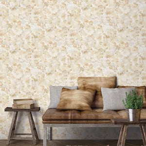 Atmosphere Collection Ochre/Beige Bubble Up Non-Pasted Non-Woven Paper Wallpaper Roll (Covers 57 sq. ft.)