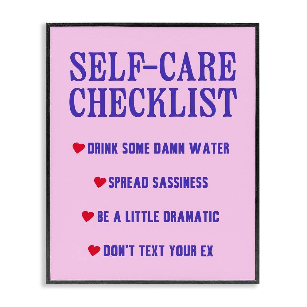 Sassy Self Care Checklist by House of Lulu Black Framed Typography Giclee Art Print 14 in. x 11 in. price history on PriceWatchPro