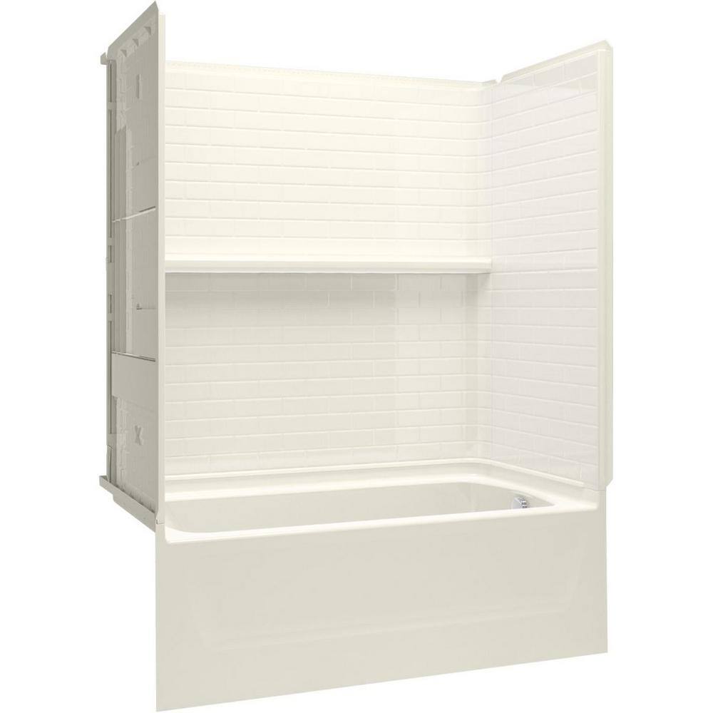 Sterling Traverse 60 in. x 30 in. x 77 in. 4Piece Vikrell Bath and