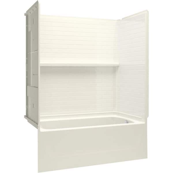 Sterling Traverse 60 in. x 30 in. x 77 in. 4-Piece Vikrell Bath and Shower Kit with Right-Hand Drain in. White