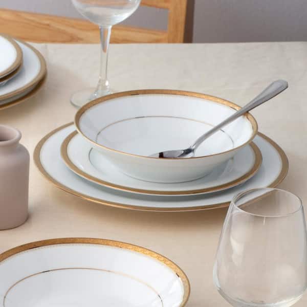 Noritake Charlotta Gold 12-Piece (Gold) Porcelain Dinnerware Set