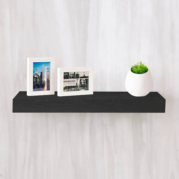 Way Basics Ravello 24 in. x 2 in. zBoard Paperboard Wall Shelf Decorative Floating Shelf in Black