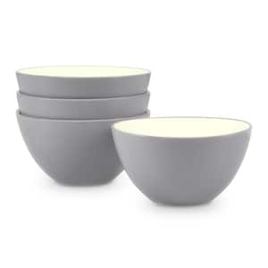 Colorwave Slate 5 in., 12 fl. oz. (Gray) Stoneware Side Prep Bowls, (Set of 4)