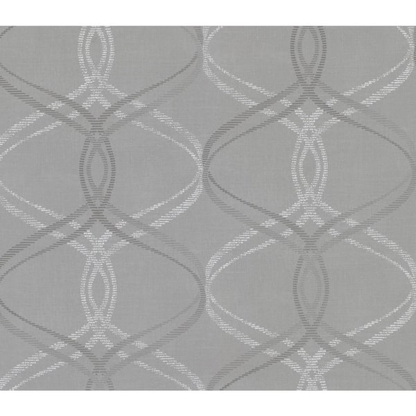 Advantage Waters Grey Ogee Strippable Wallpaper (Covers 56.4 sq. ft.)