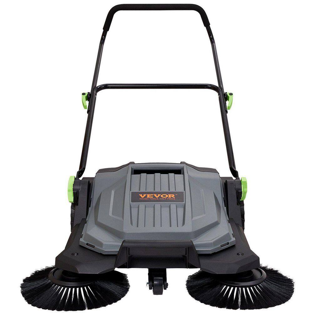 25.6 in. Walk-Behind Floor Sweeper-5-Gal Bin Non-Electric, Adjustable Handle for Yard and Garage price history on PriceWatchPro