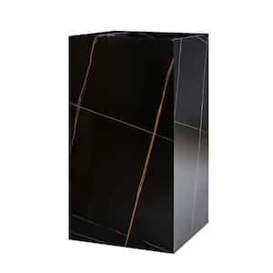 Grand 17.75 in. W x 17.75 in. L Luxury Composite Square Pedestal Sink and Basin Combo in Black with Gold