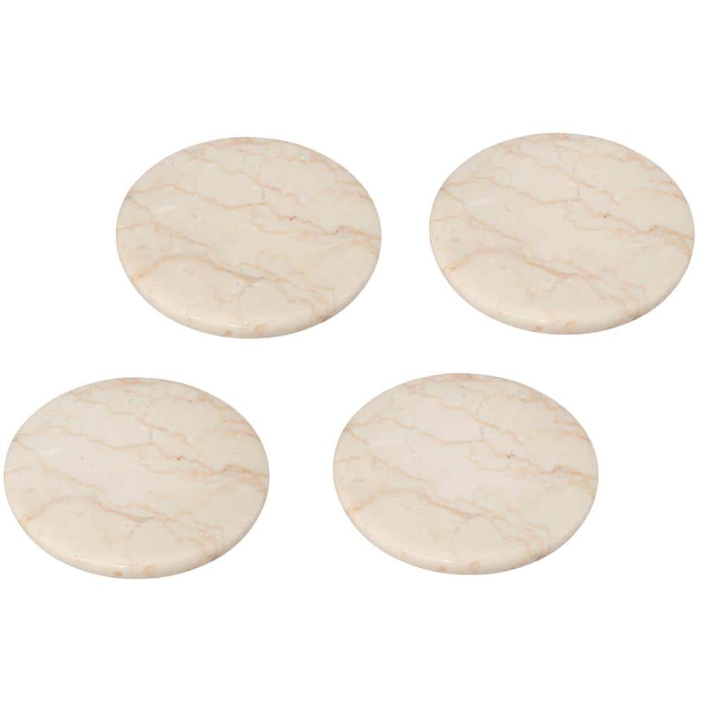 Creative Home Natural Champagne Marble Set of 4-Pieces Round