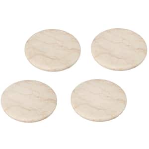 Natural Champagne Marble Set of 4-Pieces Round Coaster, 4 in. Dia. for Fine Dining Dinner Table Service
