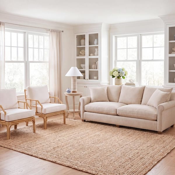 Natural Fiber 11 ft. x 15 ft. Natural Border Woven Area Rug