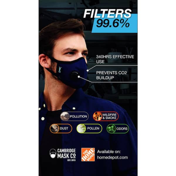Cambridge Mask Co Filters Air Pollution Viruses & Bacteria Sherlock-S-Valve 