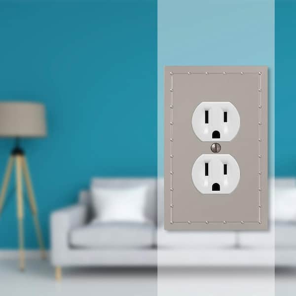 Rosa 1 Gang Duplex Metal Wall Plate - Satin Nickel