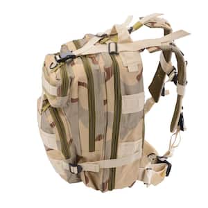 Outdoor 17 in. Three Sand Camo Backpack Military Tactical Hiking Bug Out Bag