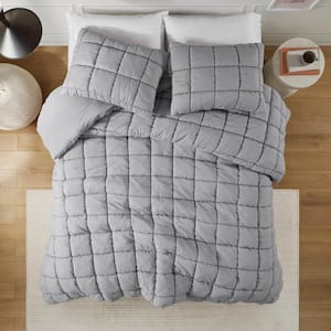 Dream Puff Grey Microfiber King/Cal King Comforter Set