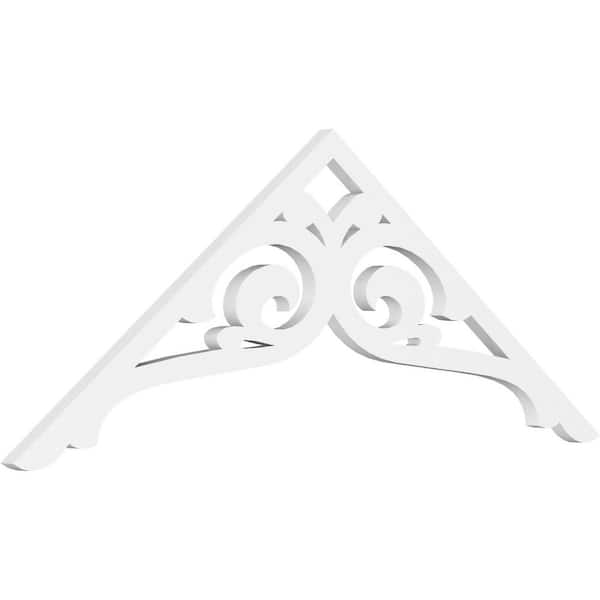 Ekena Millwork 1 in. x 48 in. x 18 in. (9/12) Pitch Bordeaux Gable Pediment Architectural Grade PVC Moulding