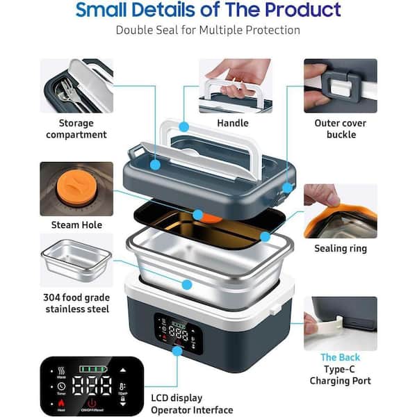 Lynzavix Cordless Electric Lunch Box for Adults, Rechargeable Self