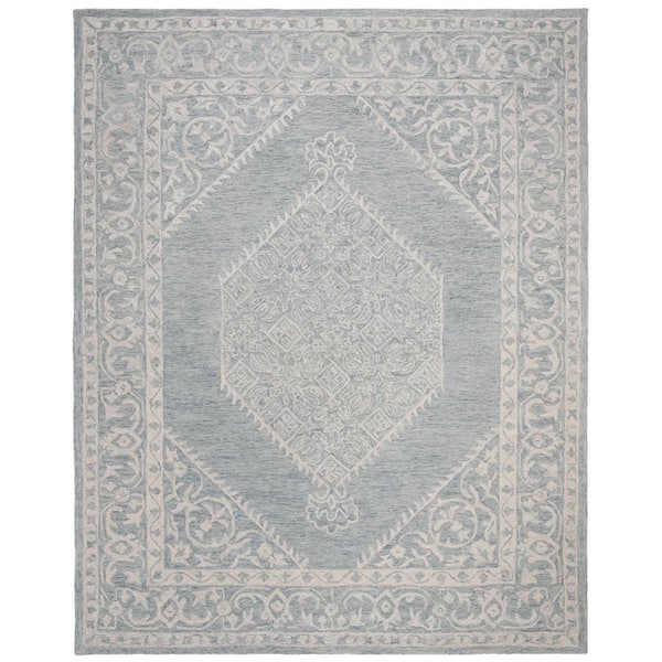 SAFAVIEH Micro-Loop Gray 8 ft. x 10 ft. Geometric Area Rug