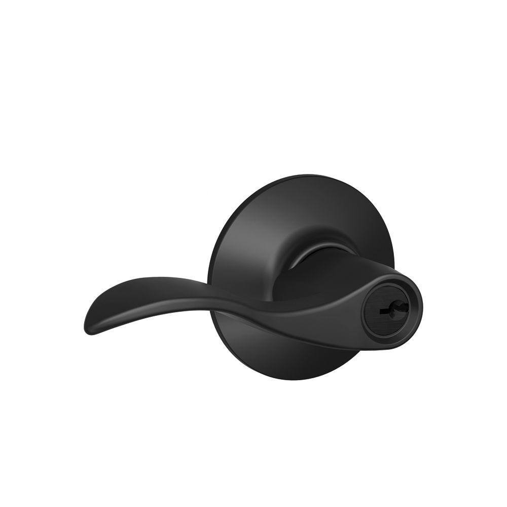 Lot Of 6 Schlage F51A ACC 622 Accent Keyed Entry Levers – Matte Black, Brand New