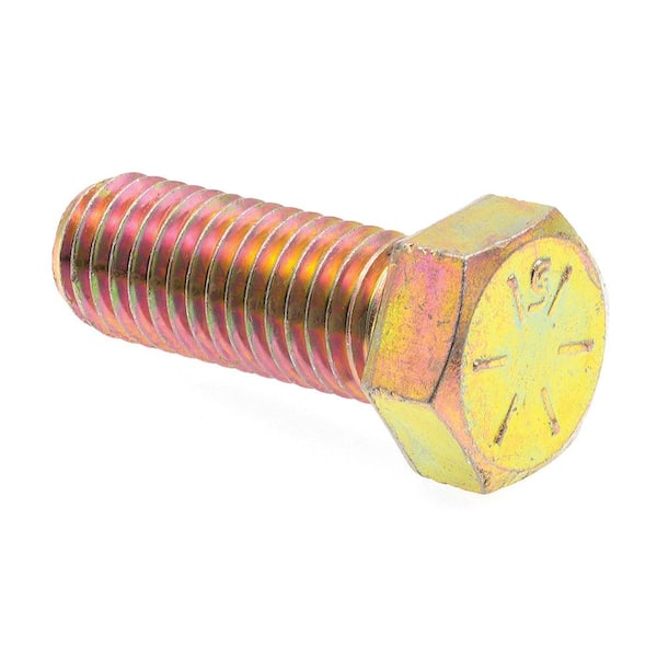 Prime-Line 9/16 in.-12 x 1-1/2 in. Grade 8 Yellow Zinc Plated Steel Hex ...