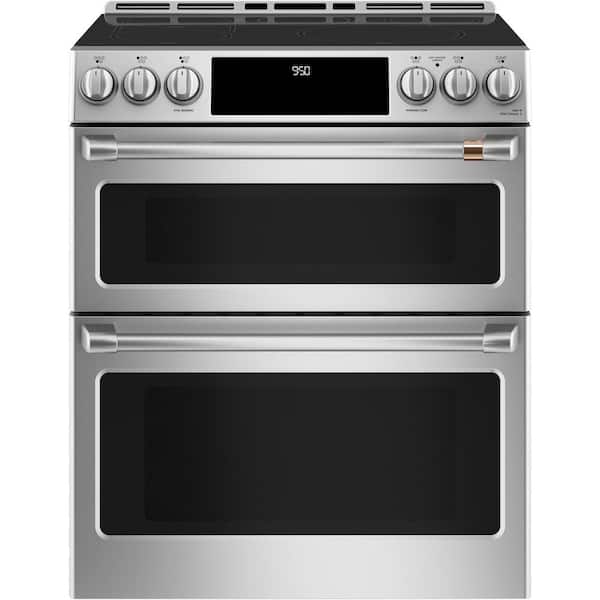 Cafe 6.7 cu. ft. Smart Slide-In Double Oven Induction Range with Self-Cleaning and Convection Lower Oven in Stainless Steel