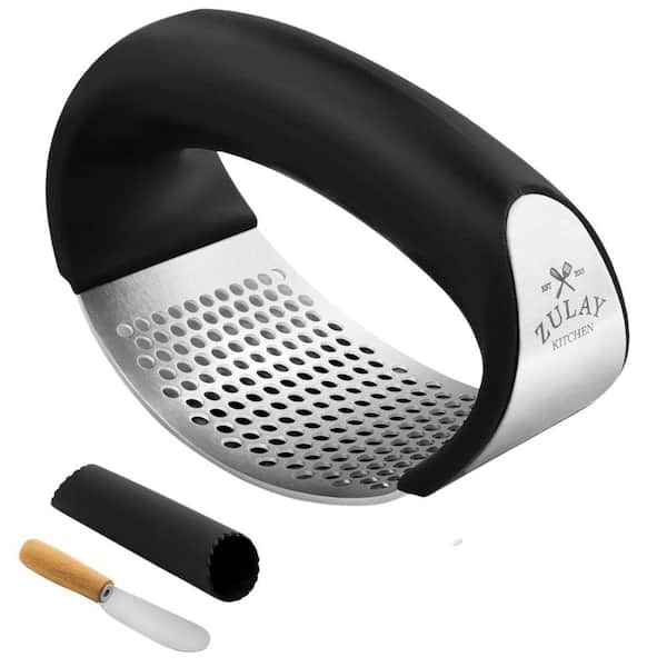 Zulay Kitchen Garlic Press Rocker - Stainless Steel Black