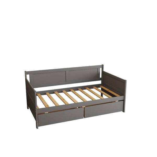 wetiny Gray Twin Daybed with drawers Z-T-0914005 - The Home Depot