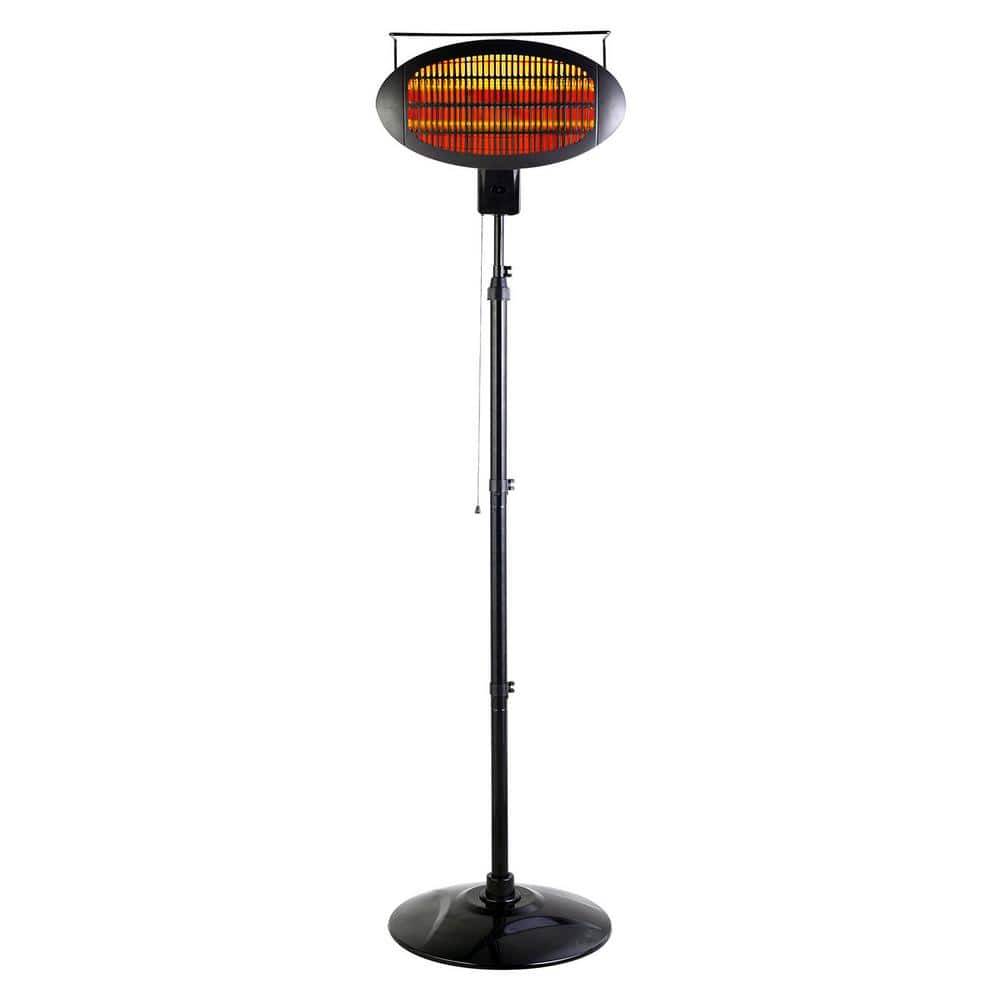 Black Metal Electric Infrared Standing Patio Heater
