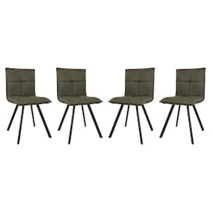 Wesley Olive Green Faux Leather Dining Chair Set of 4