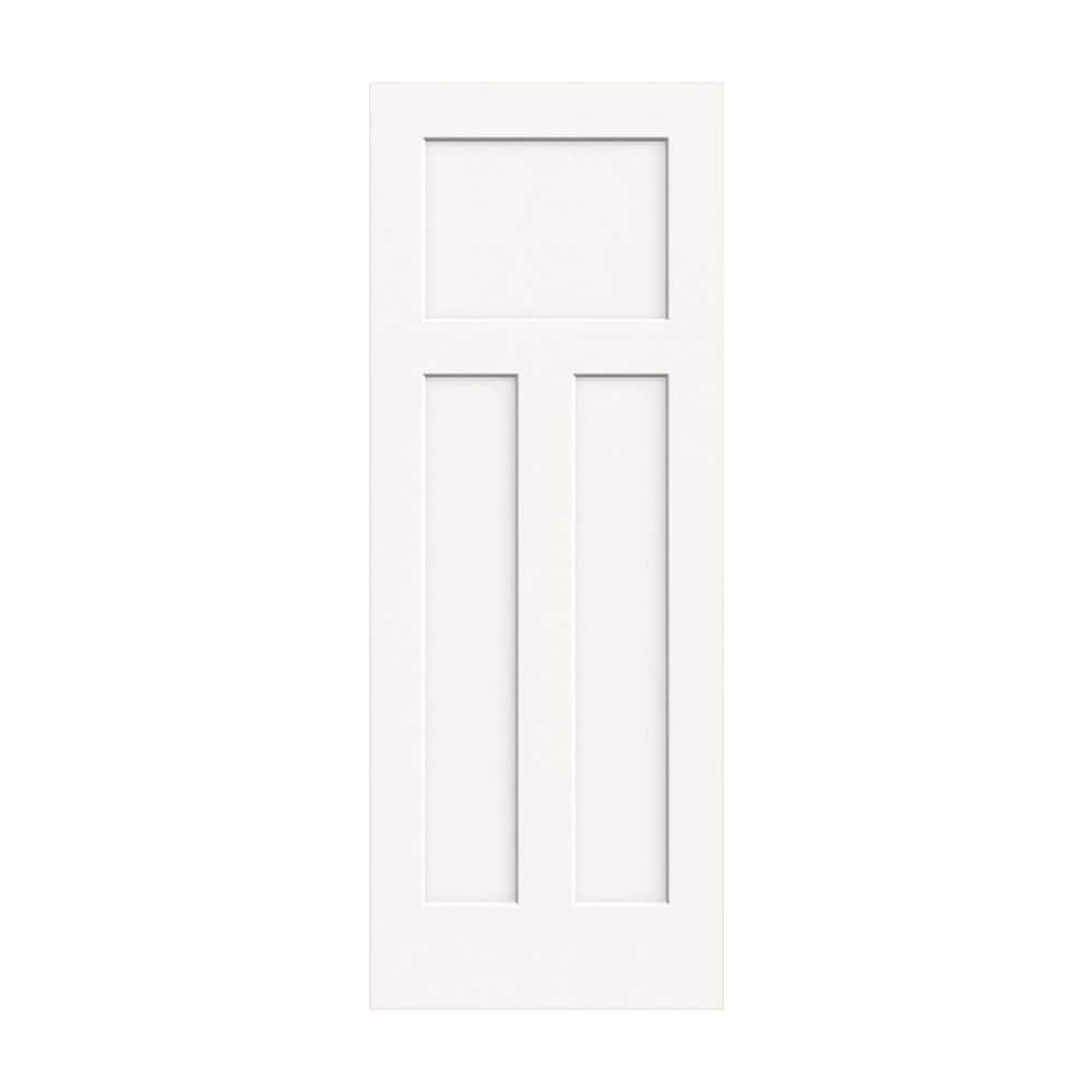 JELD-WEN 24 in. x 80 in. Craftsman White Painted Smooth Solid Core