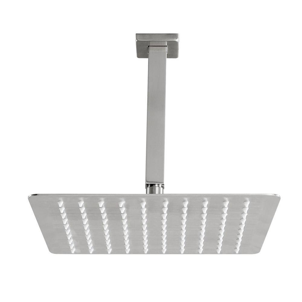 1-Spray Patterns 10 in. 2.5 GPM Single Ceiling Mount Fixed Shower Head with Rain Shower Arm in Brushed Nickel price history on PriceWatchPro