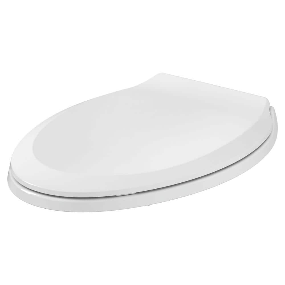 White Slow-Close Elongated Toilet Seat with Lid