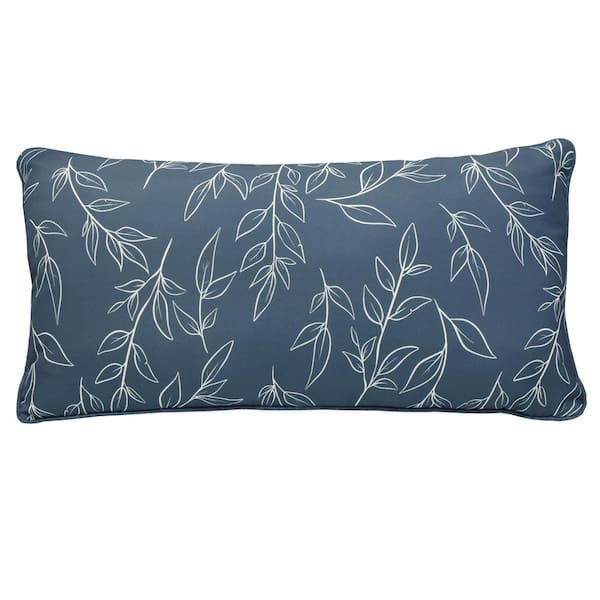 Outdoor Printed Blue Lumbar Pillow 14 x 26-Includes 1-Lumber Pillow