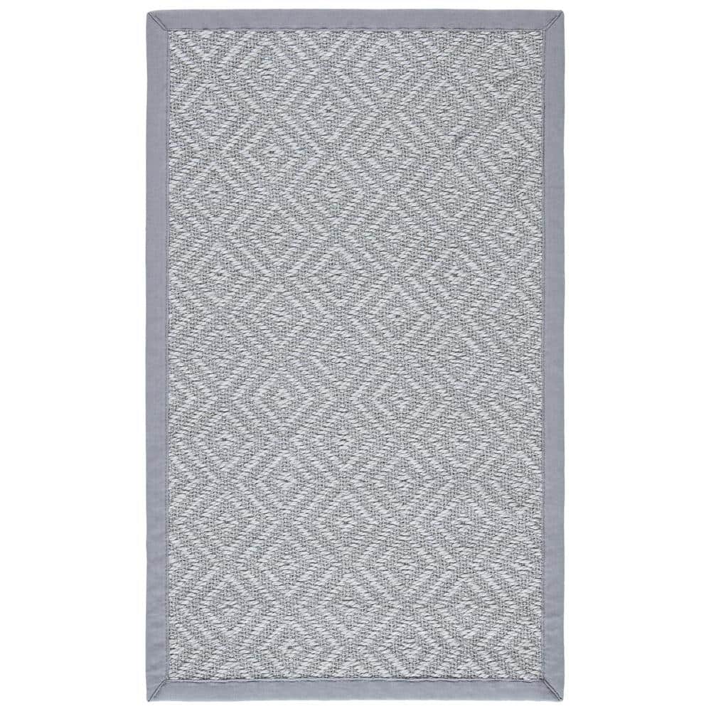 Natural Fiber Light Gray/Gray Doormat 3 ft. x 4 ft. Light Gray/Gray Chevron Border Area Rug price history on PriceWatchPro