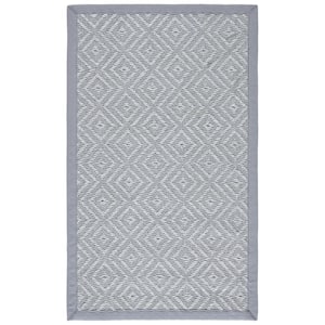 Natural Fiber Light Gray/Gray Doormat 3 ft. x 4 ft. Light Gray/Gray Chevron Border Area Rug